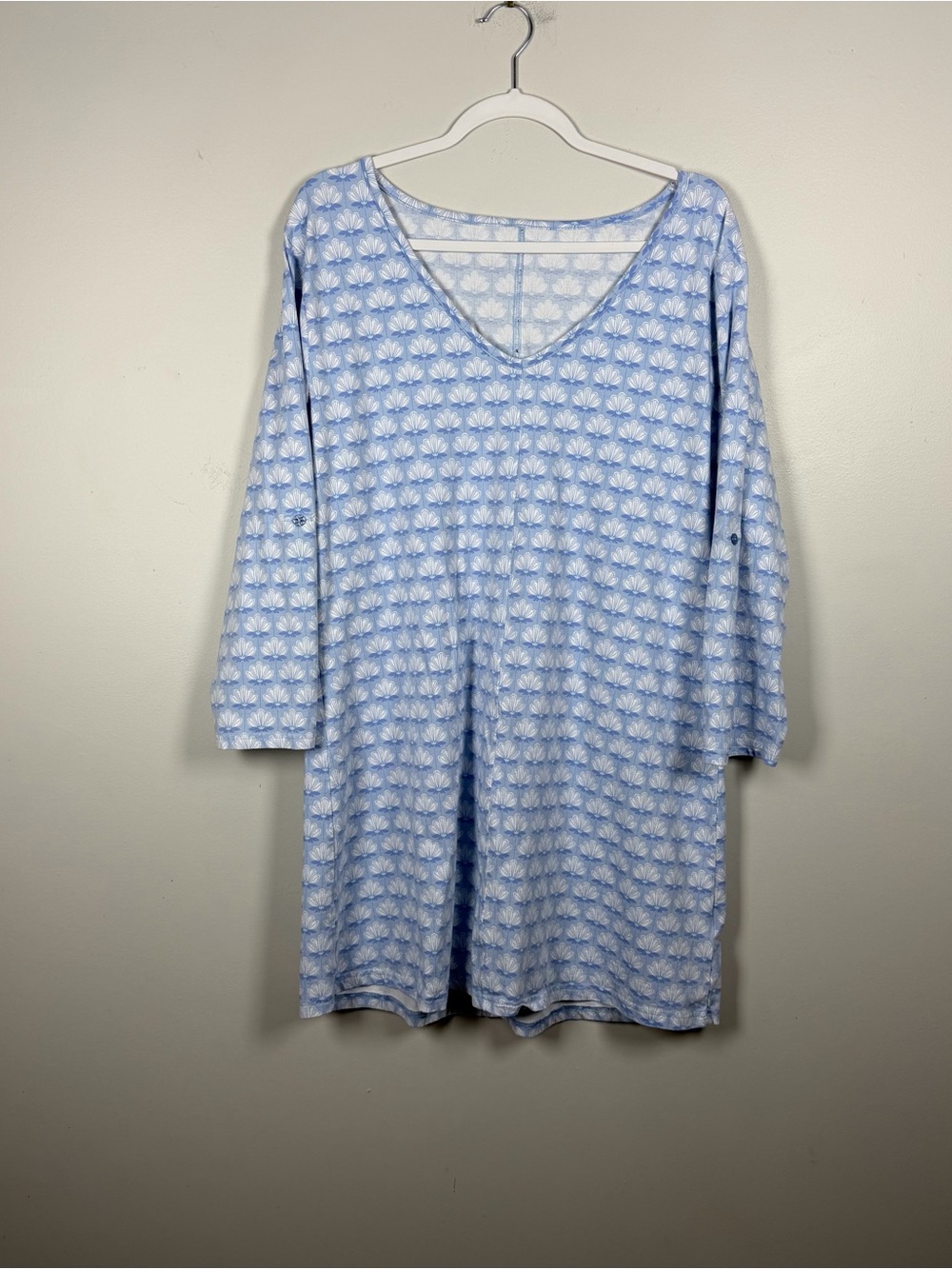 Shrimp & Grits Serendipity Dress Blue Thistle French Country Cotton Stretch XL